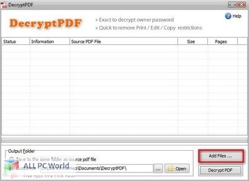 DecryptPDF Free Download