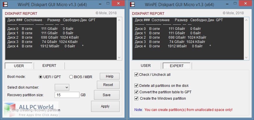 Diskpart GUI Micro for Free Download