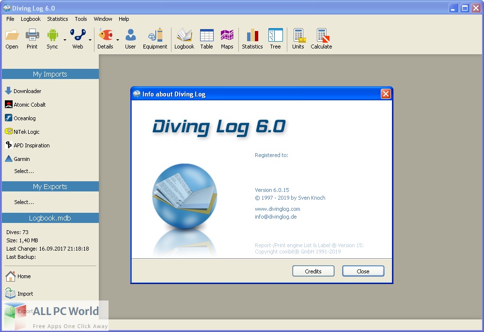 Diving Log 6 Free Download