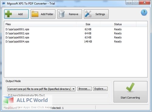 Mgosoft XPS To PDF Converter Free Download