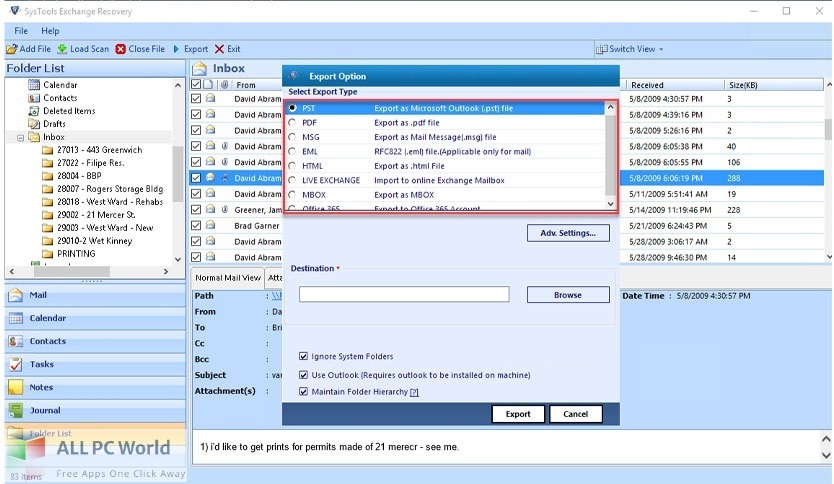 SysTools Exchange Recovery for Free Download