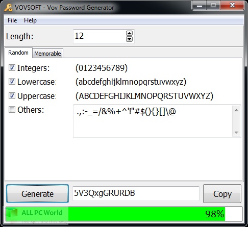 Vovsoft Password Generator for Free Download