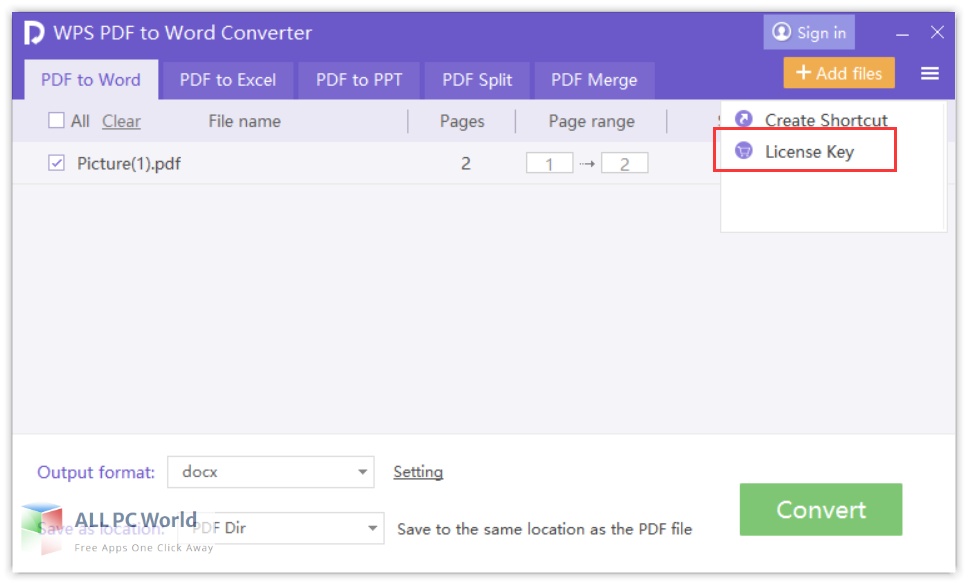 WPS PDF to Word Converter Premium Free Download