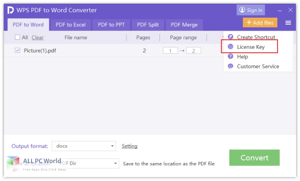 WPS PDF to Word Converter Premium for Free Download
