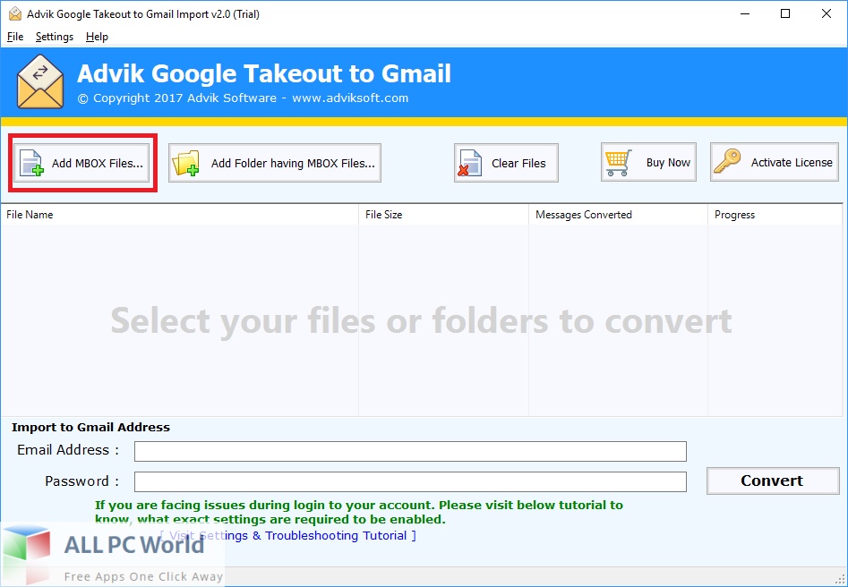 Advik Google Takeout to Gmail Import Free Download