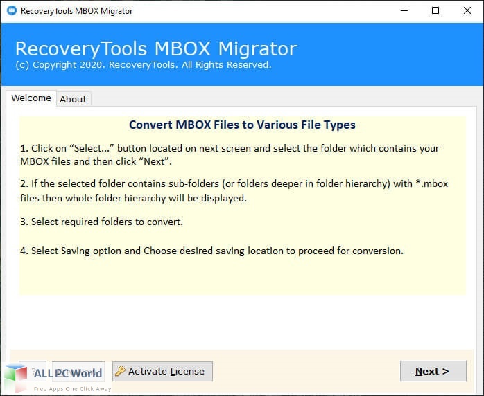 RecoveryTools MBOX Migrator 7 Free Download