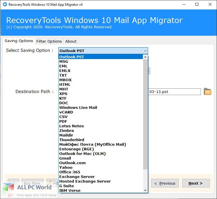 RecoveryTools Windows 10 Mail App Migrator for Free Download