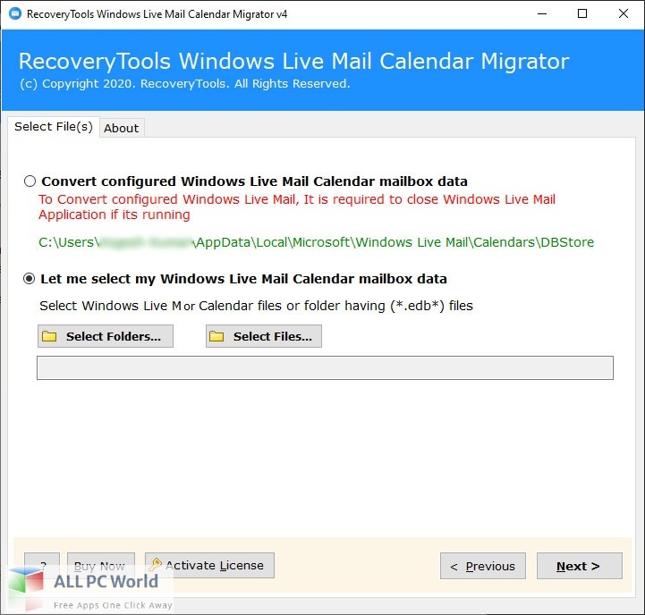 RecoveryTools Windows Live Mail Contacts Migrator Free Download