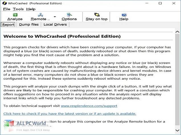 Resplendence WhoCrashed Professional 7 Free Download