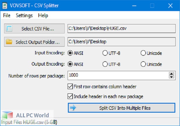 VovSoft CSV Splitter Download Free