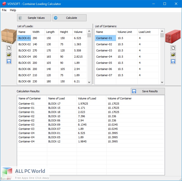 VovSoft Container Loading Calculator for Free Download