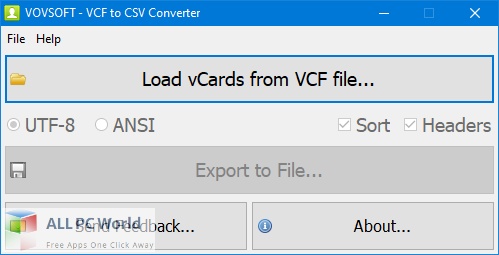 VovSoft VCF to XLS Converter Free Download