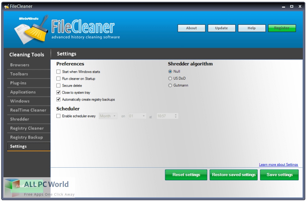 WebMinds FileCleaner Pro Free Download