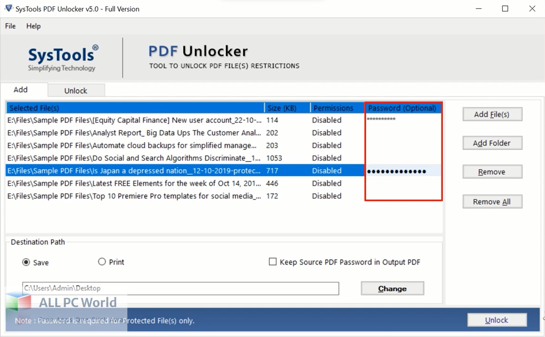 SysTools PDF Unlocker 5 Download
