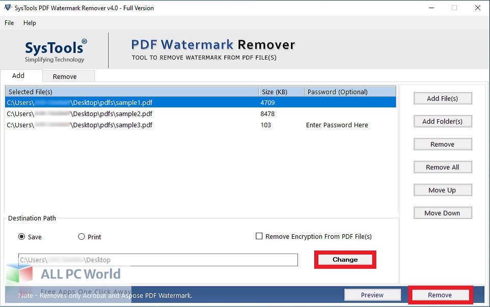 SysTools PDF Watermark Remover 4 Download