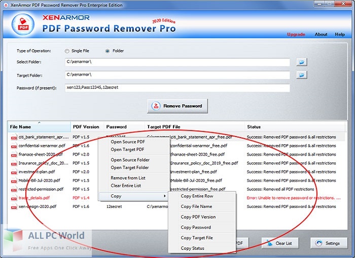 XenArmor PDF Password Remover Free Setup Download
