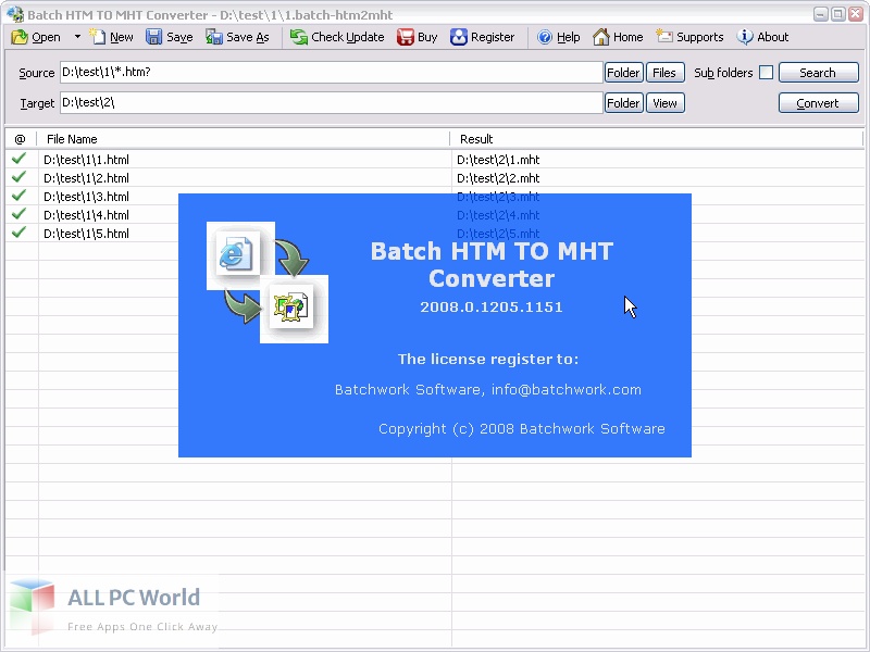 Batch HTML to MHT Converter 2022 Download