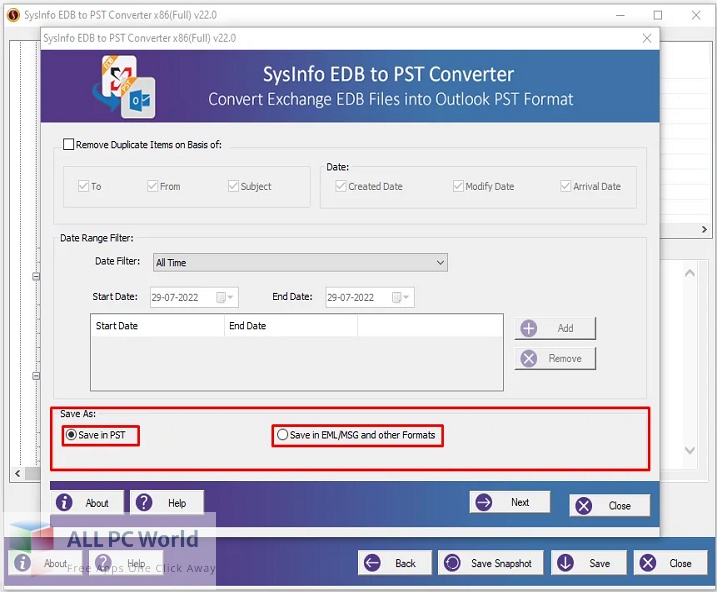 SysInfoTools EDB to PST Converter 22 Download