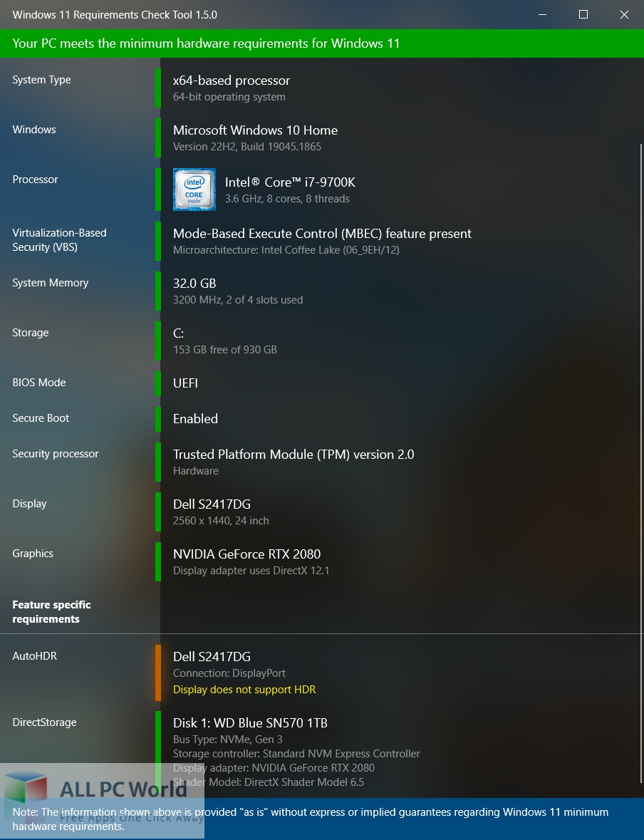 Windows 11 Requirements Check Tool Free Download