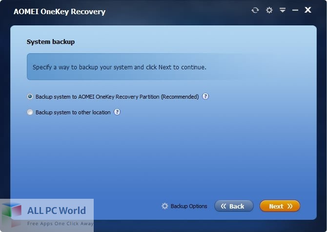 AOMEI OneKey Recovery Professional Setup Download
