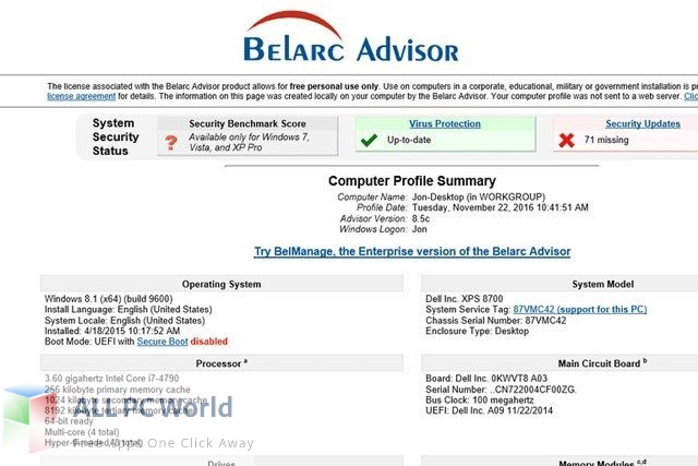 belarc advisor free download for windows 11