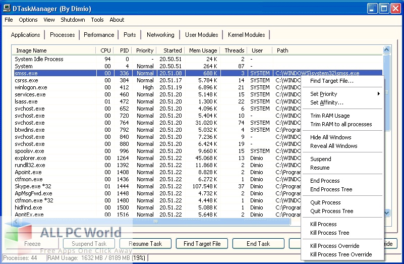 DTaskManager Free Download