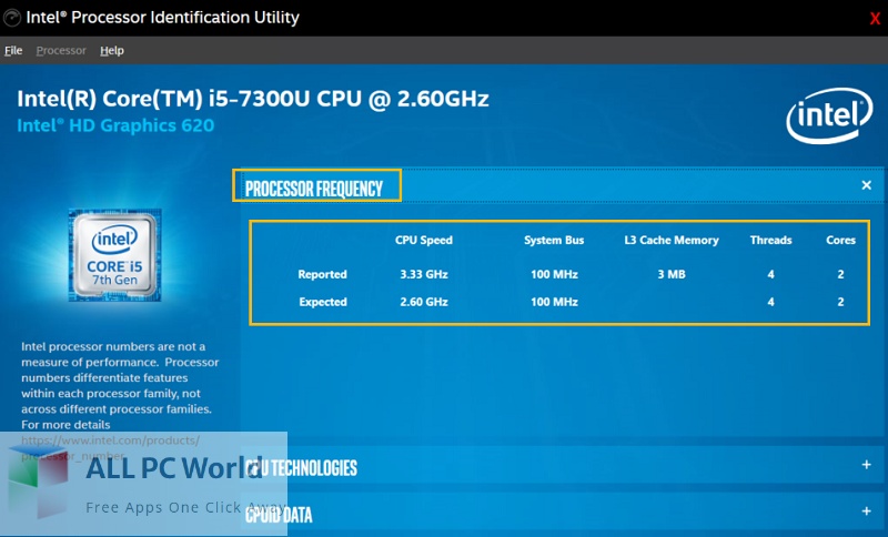 Intel Processor Identification Utility 6 Free Setup Download