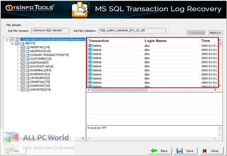 SysInfoTools MS SQL Transaction Log Recovery 22 Free Setup Download