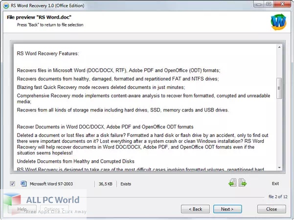 RS Word Recovery 4 Download