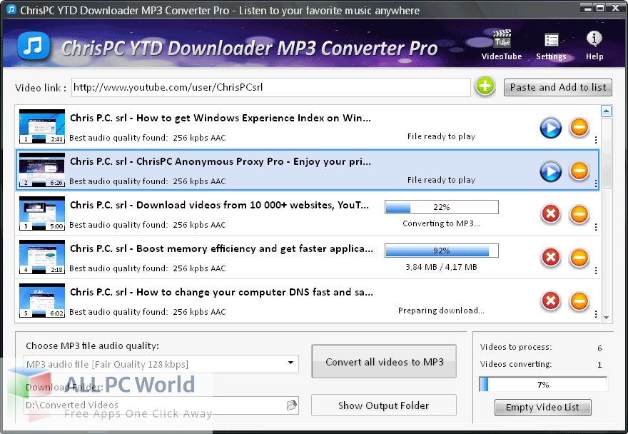 ChrisPC YTD Downloader MP3 Converter 4 Free Download - ALLPCWorld