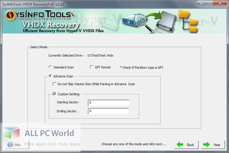 SysInfoTools VHDX Recovery 22 Free Setup Download