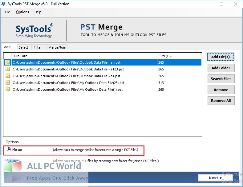 SysTools PST Merge 6 Free Setup Download