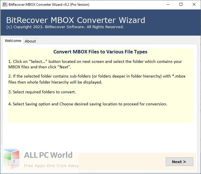 BitRecover MBOX Converter Wizard 9 Free Download