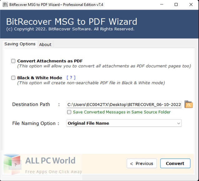 BitRecover MSG to PDF Wizard 8 Download