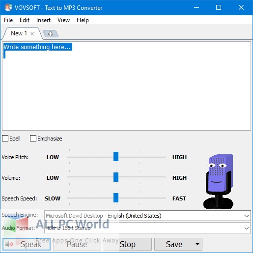 VovSoft Text to MP3 Converter 2 Free Download