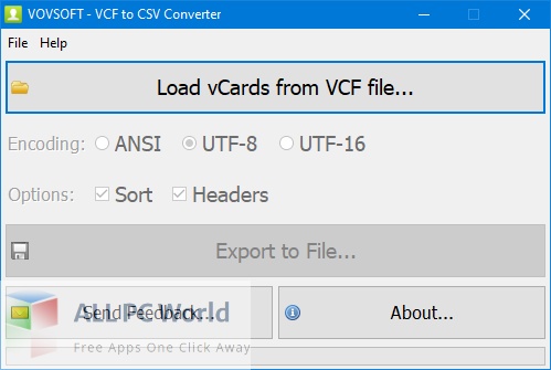 VovSoft VCF to CSV Converter 3 Free Download