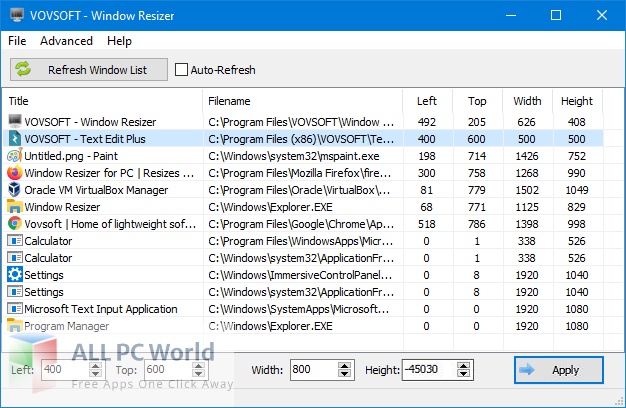 VovSoft Window Resizer 2 Download