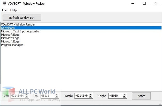VovSoft Window Resizer 2 Free Download