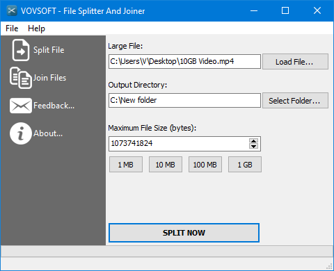 VovSoft File Splitter and Joiner Free Download