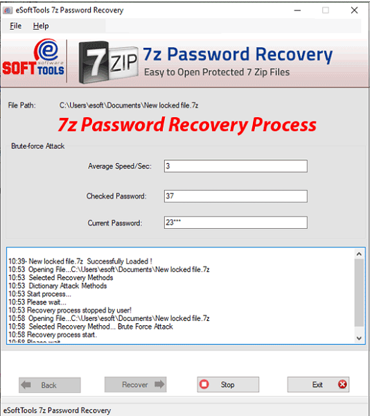 eSoftTools 7z Password Recovery 3 Free Download