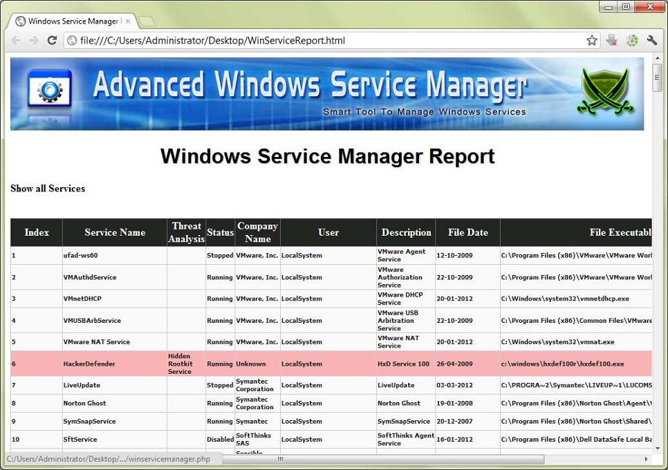 SecurityXploded Advanced Windows Service Manager Free Downloads