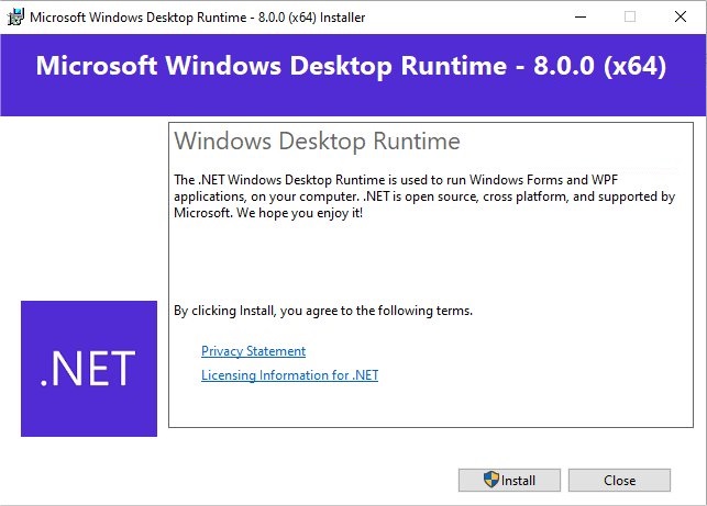 Microsoft .NET Desktop Runtime 8 Free Download