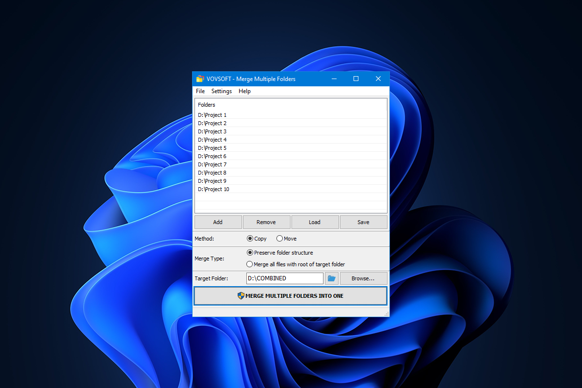VovSoft Merge Multiple Folders 2 Free Download