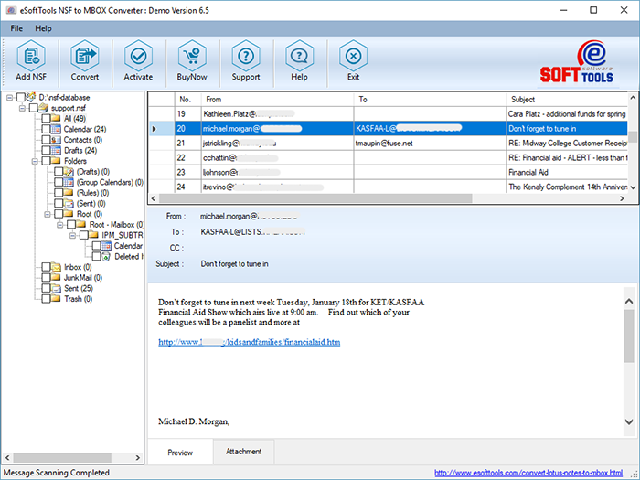 eSoftTools NSF to MBOX Converter 7 Free Download