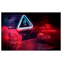 Malware attack virus alert , malicious software infection , cyber security awareness training to protect business information from threat attacks