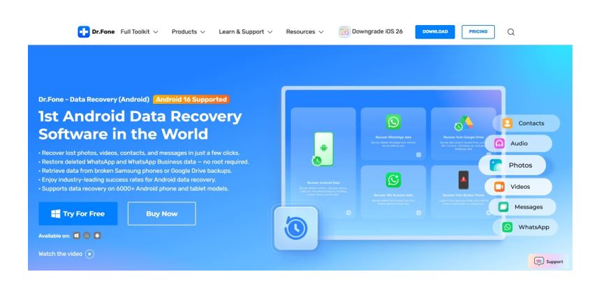 dr fone android data recovery 