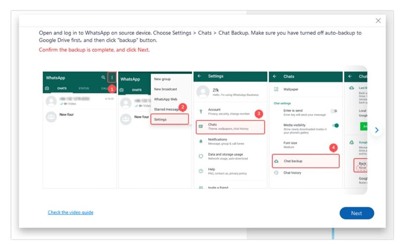 continue enabling chat backup 