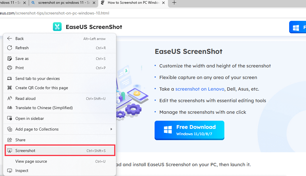 EaseUS ScreenShot download free