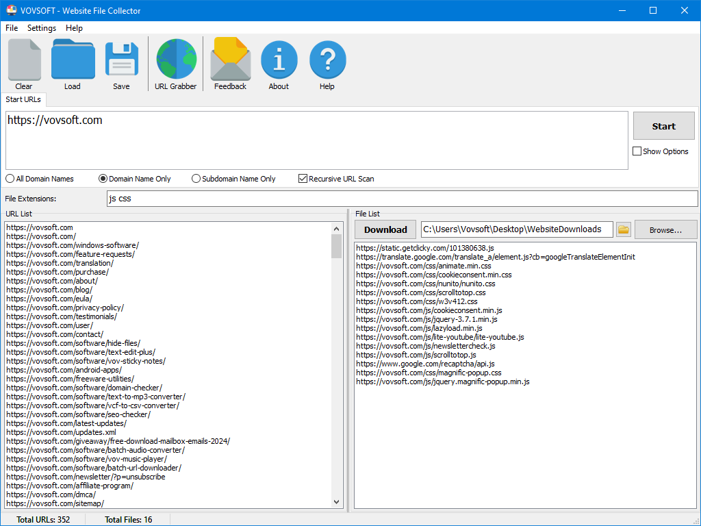 VovSoft Website File Collector Free Download