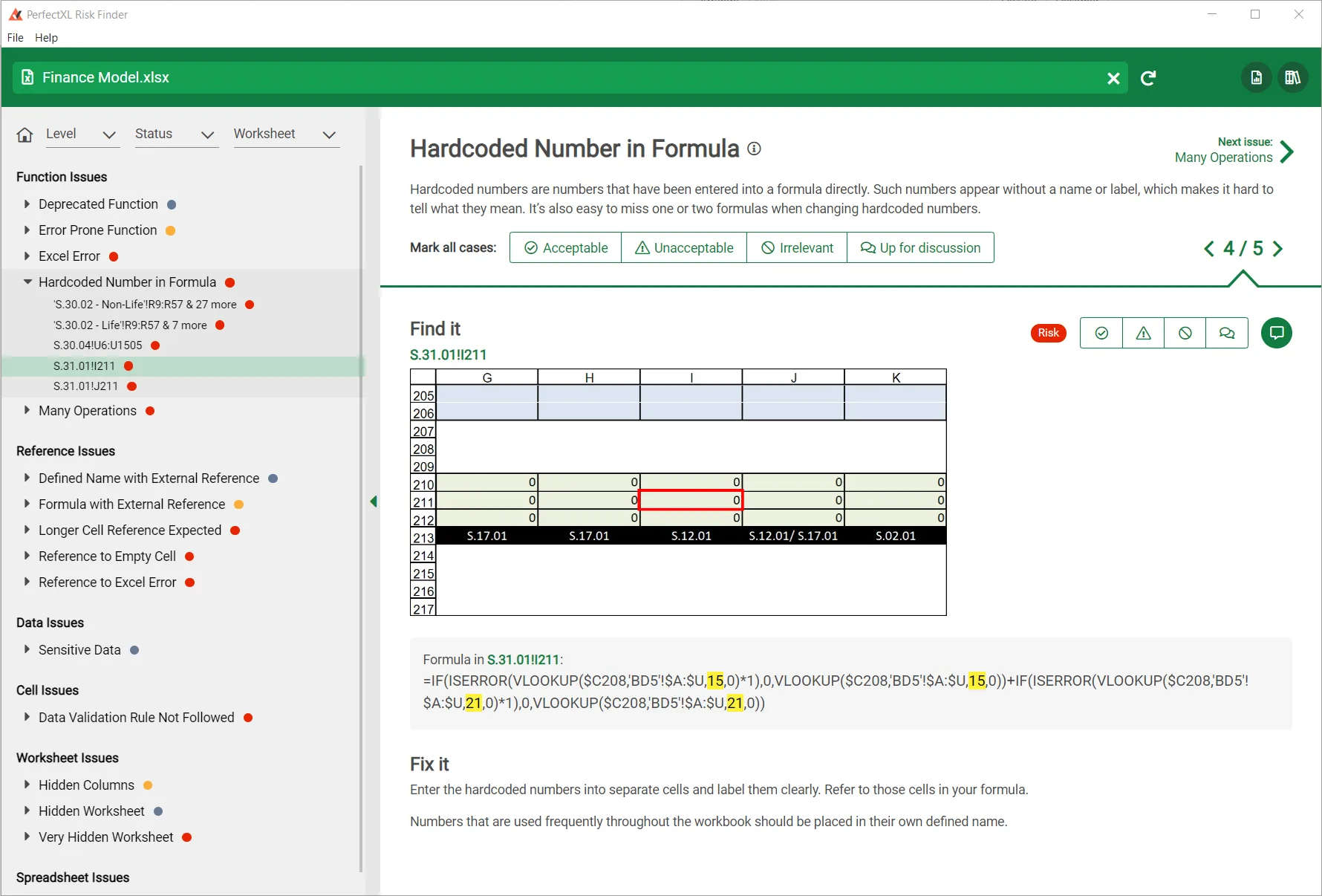 Download PerfectXL Risk Finder Free